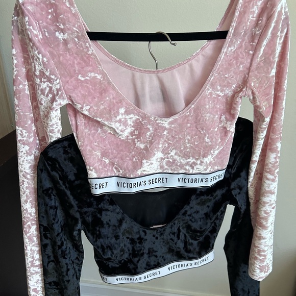 Bundle of 3 Victoria’s Secret Velvet Low Scoop Back Cropped top w/ Logo Waist - Picture 6 of 17